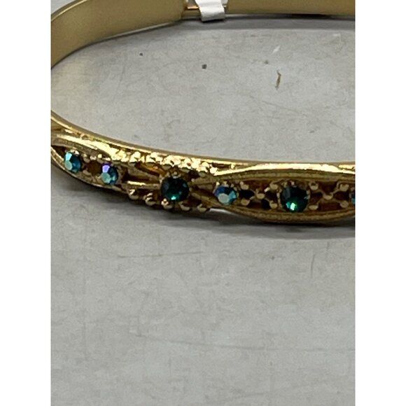 Mariana bracelet 4096/2 205 handmade blue crystals gold toned 2.5" READ NEW - Picture 2 of 10
